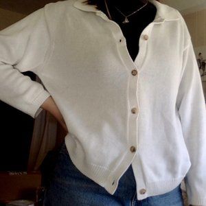 Vintage White Cardigan Sweater